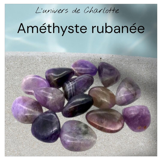 Pierre roulée &quot;Améthyste rubanée&quot;