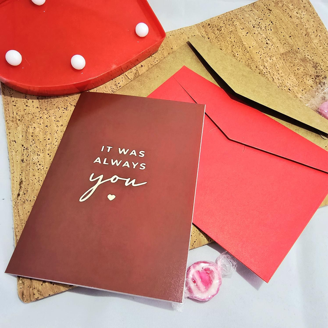 Carte de St.Valentin "Always you" avec envelloppe (2 coloris à choix)