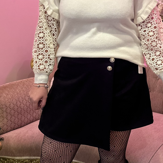  18859-Jupe short effet daim