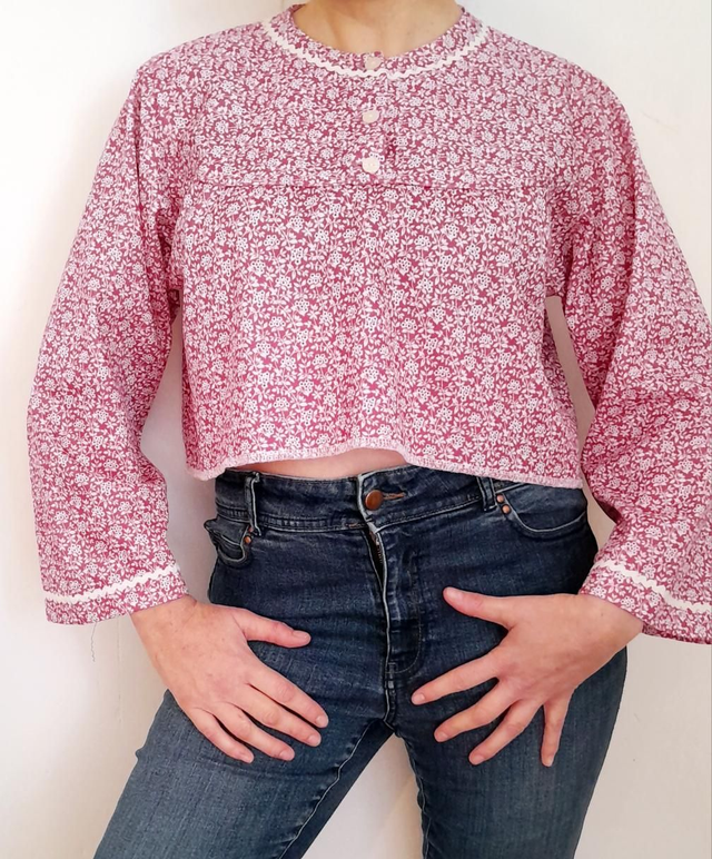 Crop top Upcyclé Fushia