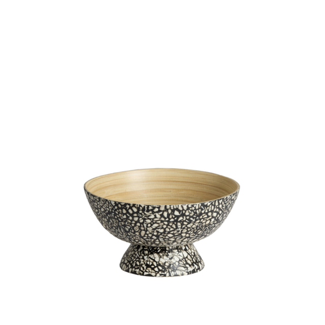 GRACIO dish - bamboo natural black and cream