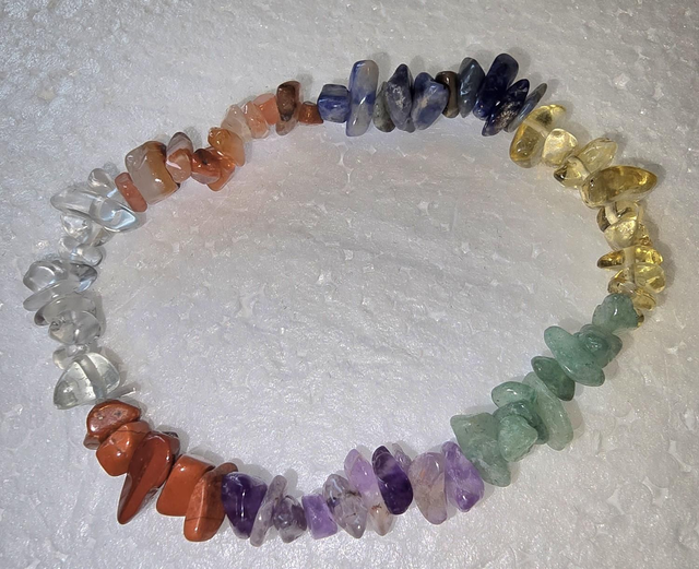 Chakra Chip Gemstone Bracelet 