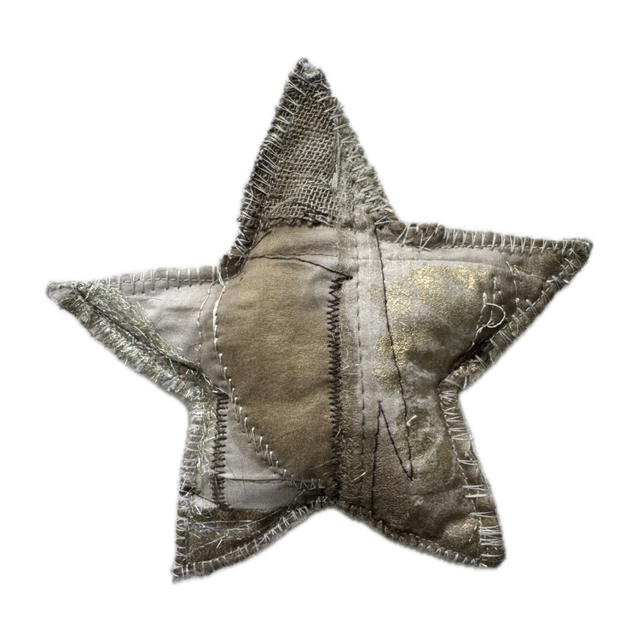 Gold Sparkle Patchwork Tree Topper Star