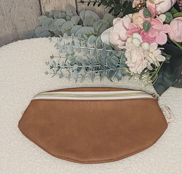 Sac banane simili cuir marron