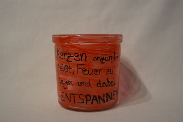 Teelichtglas "Spruch"