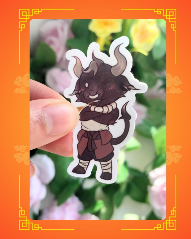 Autocollant - Buffle chibi