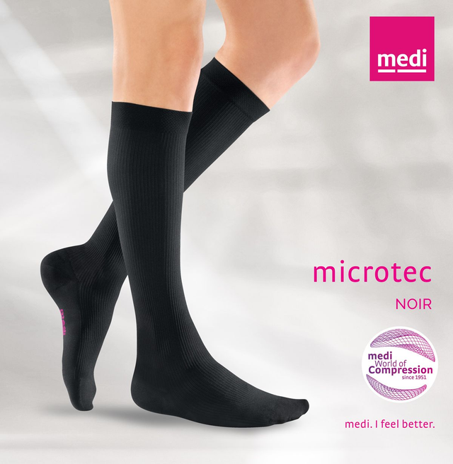 Bas jarret Microtec 20 Homme Noir – Classe 2 (contention médicale remboursable)
