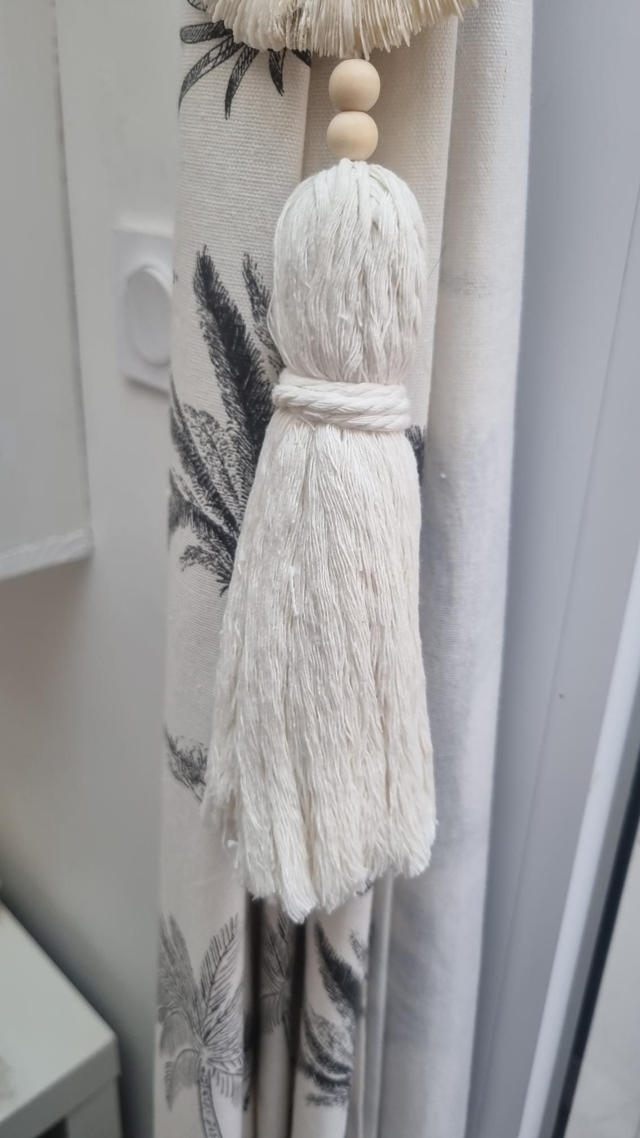 Embrasse corail pompon beige