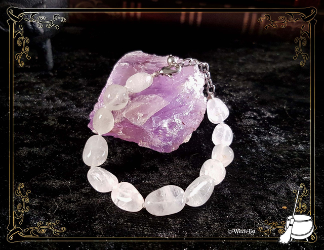 Bracelet pierres roulées de Cristal de Roche