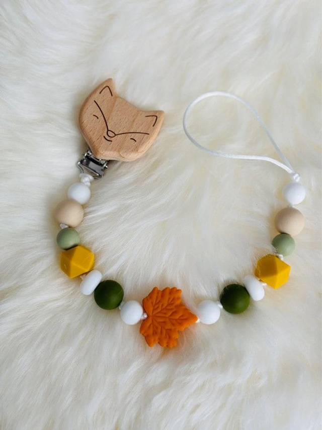 Attache tetine Renard Feuille d&#039;Automne 🦊 