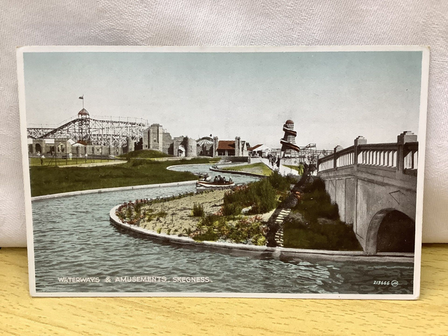 Skegness, Waterways and Amusements, Lincolnshire Valentine&#039;s Carbo Colour Postcard. Our Ref No. R740 £2.50