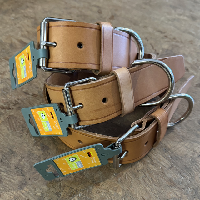 HUNTER Halsband Ecco Sport extra breit – Leder Natur, 50 mm