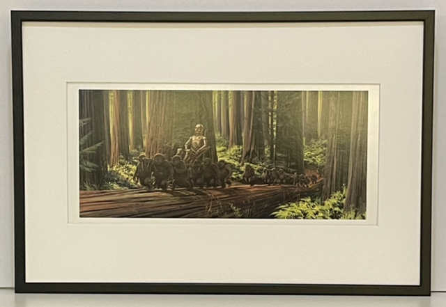 Ewoks carrying C-3PO on Endor - Ralph McQuarrie/ Star Wars  