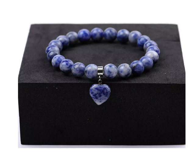 Bracelet coeur en Sodalite