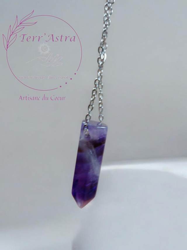 Pendentif pendule en améthyste