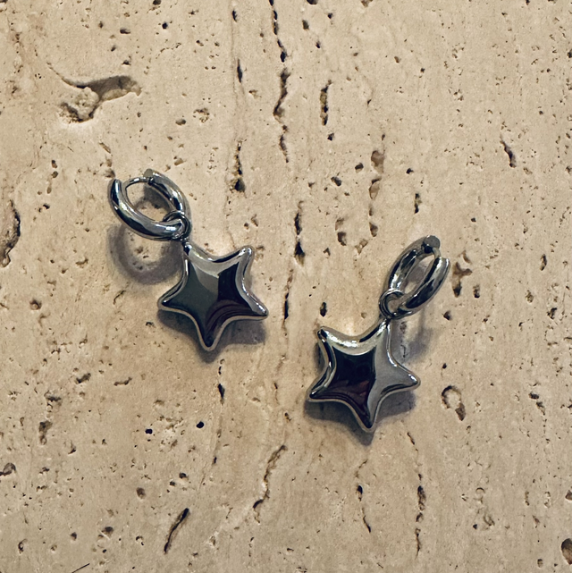 Oorbellen ster zilver 