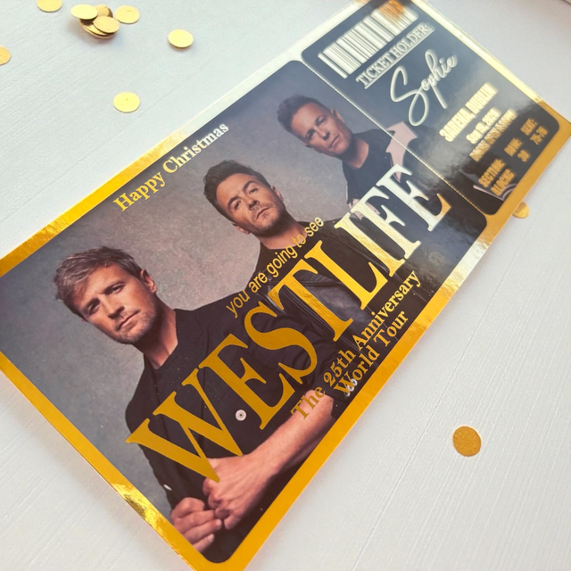 a Westlife Concert gift ticket / card 