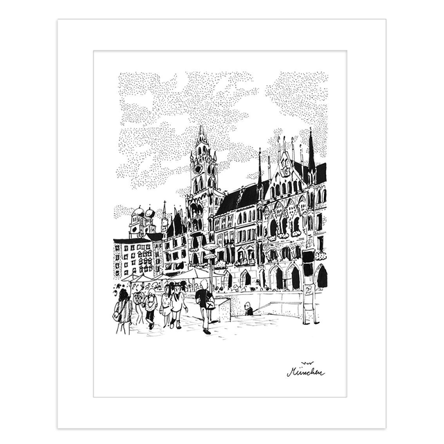 Marienplatz, Schwarz-Weiss