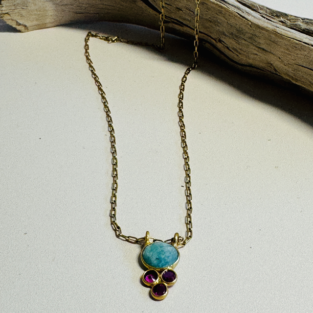 Collier Éclats Solea amazonite 