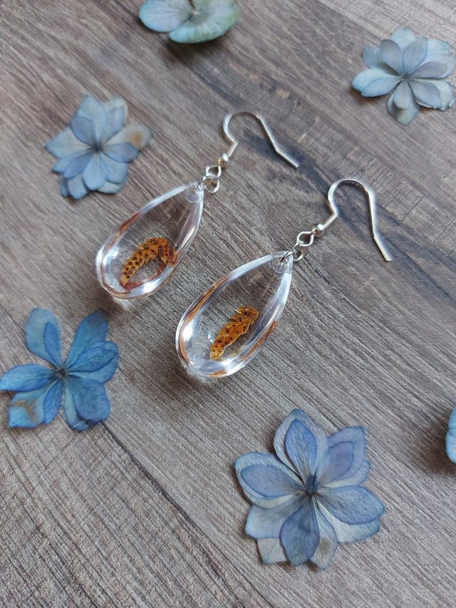 Boucles d'oreilles gouttes - fougère