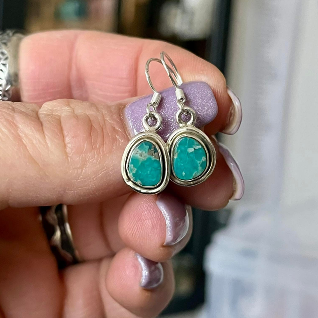 Boucles d’oreilles en Turquoise d’Arizona en argent 