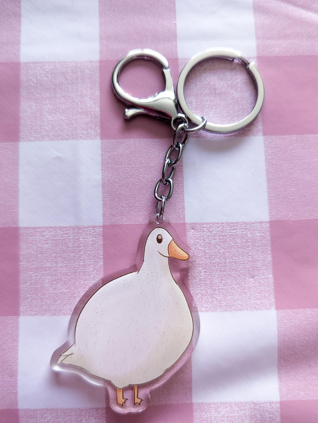 Chonky Goose Keyring- charms, duck gifts, honk honk, quackity, quackers about you, duckling gift, duckling charm, cute gifts, unusual gifts