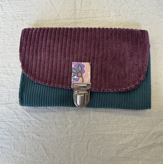 Portefeuille JOSEPHINE Bleu canard et violine