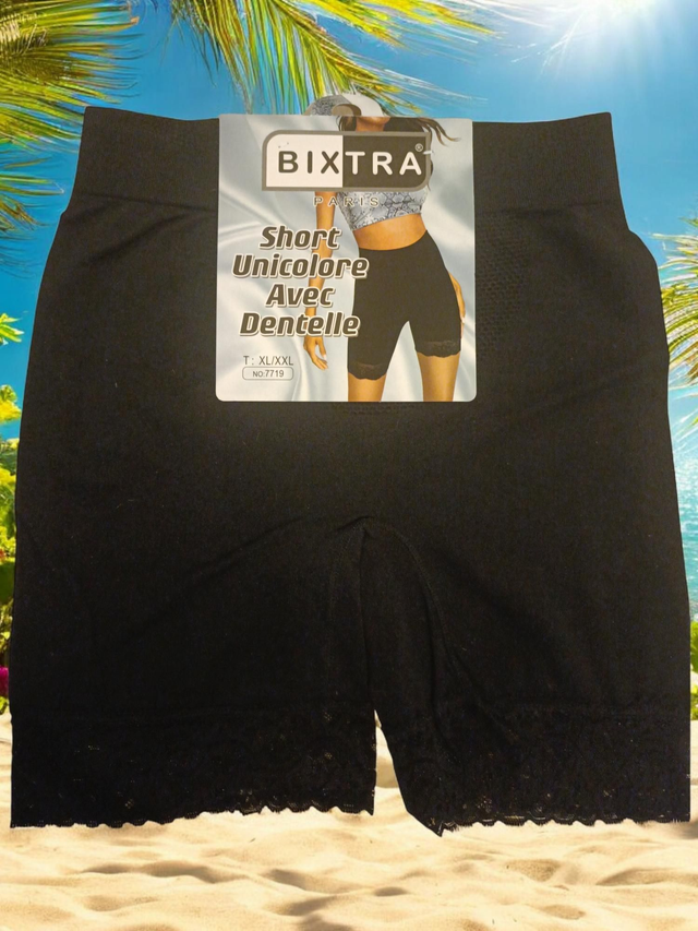 Shorts einfarbig mit Spitze