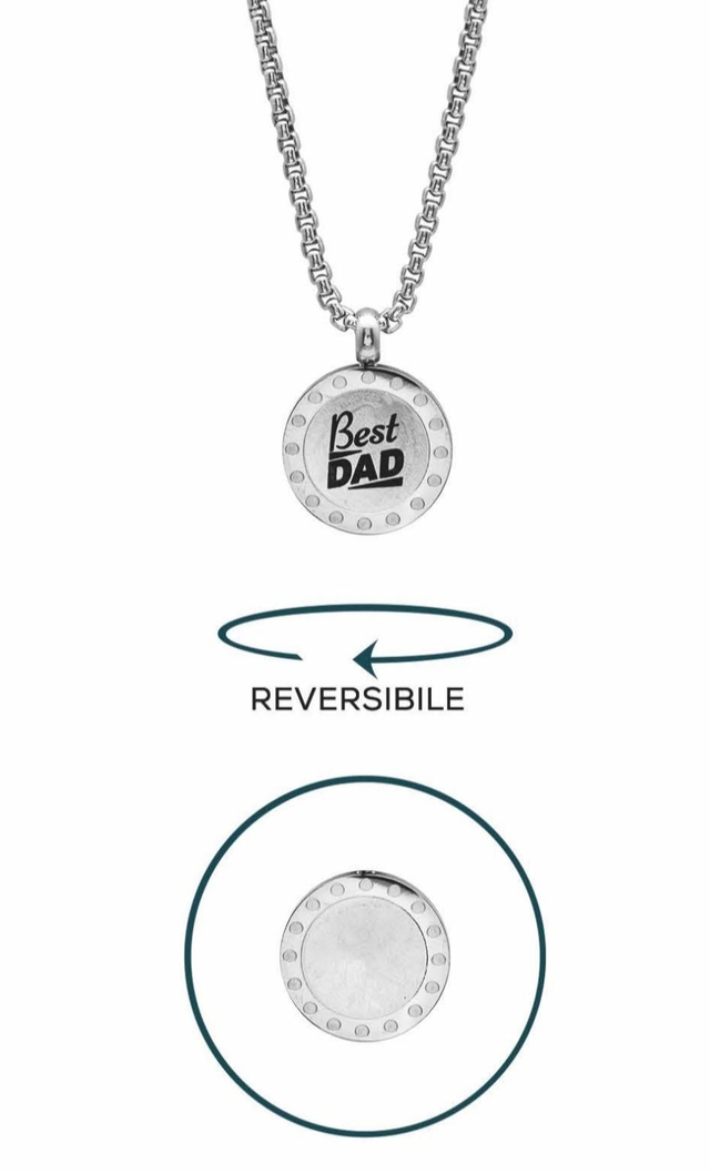 Collana in acciaio reversibile festa del papà for you jewels