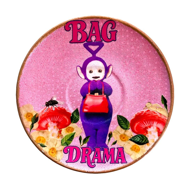"Bag Drama" Pink Upcycled Trinket Dish by House of Frisson