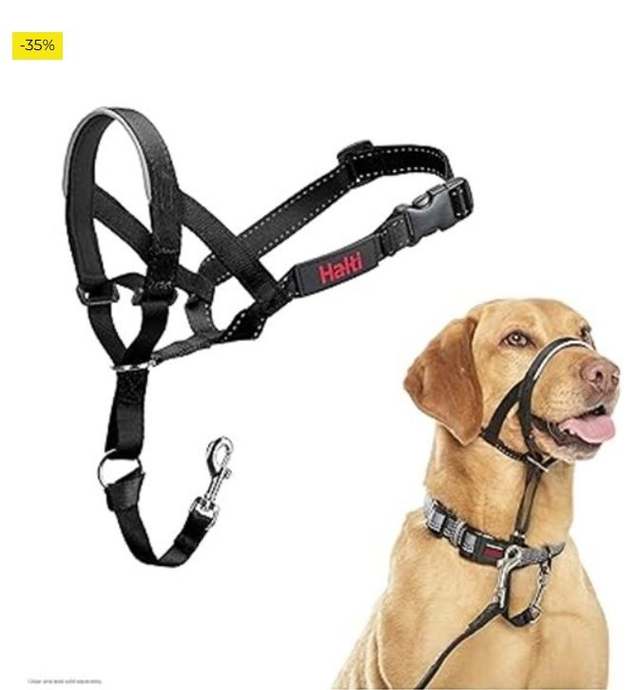 Collar Ronzal HALTI - Para evitar que tu perro tire de la correa, Ajustable y Ligero, con banda de nariz acolchada.