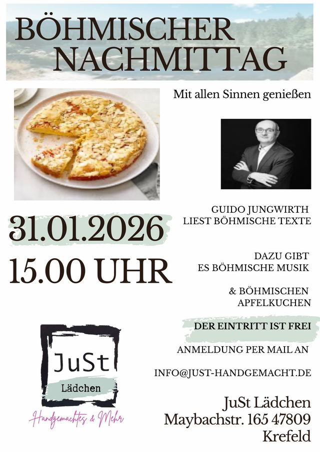 Bömischer Nachmittag im JuSt Lädchen am 31.01.2026 um 15 Uhr