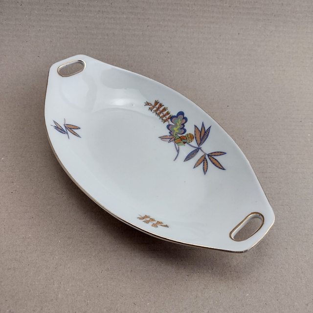 Wille &amp; Co Amsterdam - BST Felda Porzellan Model 36 - 1 | Serveerschaal Vleesschaal (afmetingen 24,0 x 13,5 x 3,5 cm) | Vintage