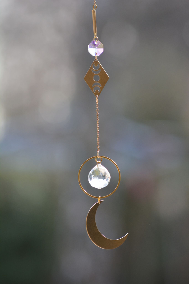 Attrape Soleil d'intérieur Upcyclé  - LUNAIRE - Chambre à Air Valorisée &amp; Perles Recyclées - Pièce Unique 