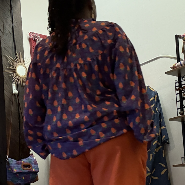 Blouse Yemandja imprimé Cajou Mûr