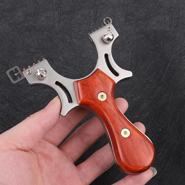 10C ... Lance pierre compétition bois inox  - (2 bandes)