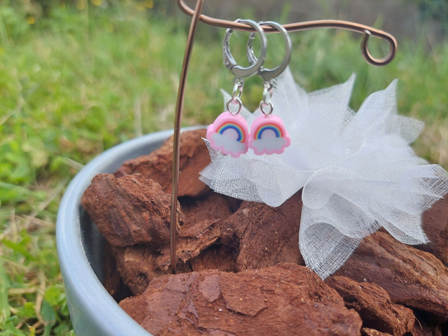 Boucle d'oreille pendante Pierre &amp; Perle