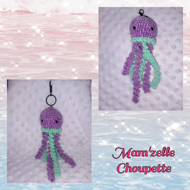 Porte-clés amigurumi Méduse