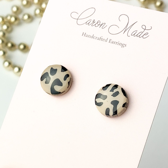 Animal print stud earrings