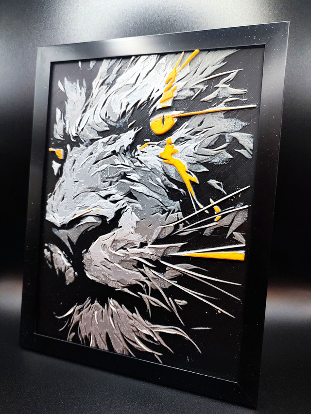 Cadre décoratif 3D personnalisé – 15×20 cm - Animal Lion