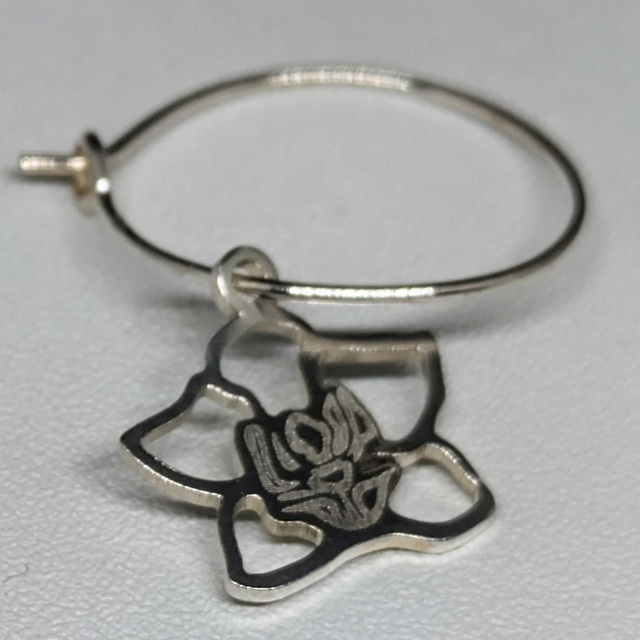 Orchid Sterling silver 20mm wire hoop earrings