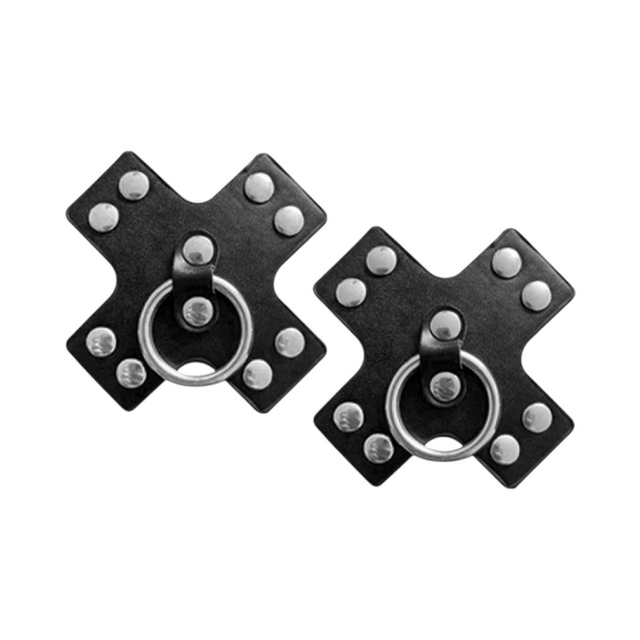 Pezoneras Negras de Ecocuero con Argollas Seducer