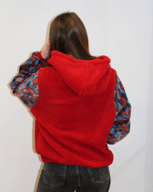 🍂 Hoodie pull "L'Air du Vent Pocahontas " – Pièce Unique Upcyclée (Taille 40/42)