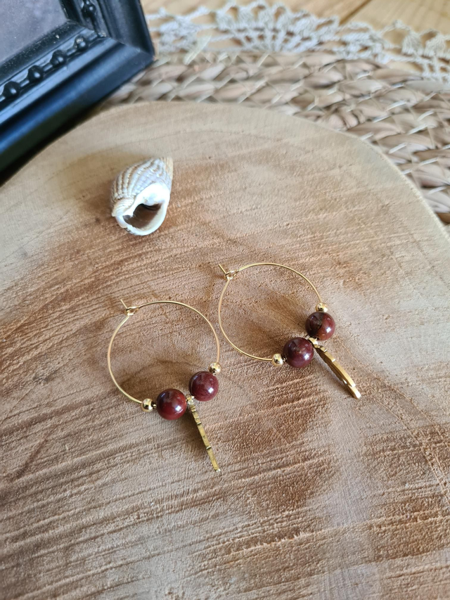 Créoles Jaspe rouge 