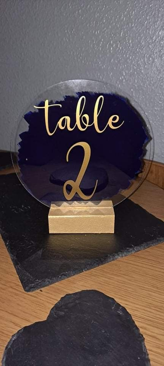 Acrylic wedding table number setting 