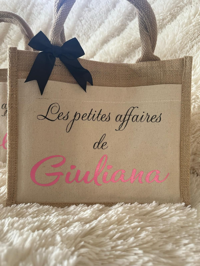 Sac cabas petit  en jute  et Coton