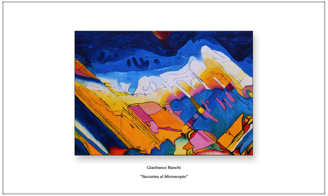 Litografia "Saccarina al Microscopio"