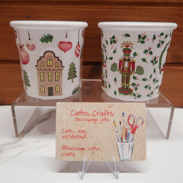 Decoupage Christmas Pen Pot