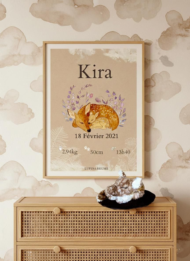 Affiche naissance biche 
