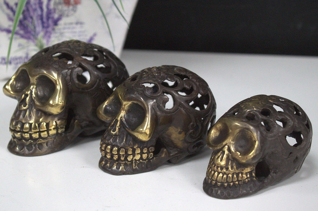 Vintage Brass Skulls